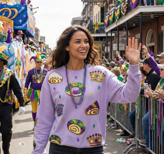 Mardi Gras King Cake Sequin Sweatshirt