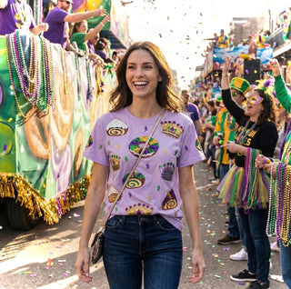 Mardi Gras King Cake Sequin T-Shirt