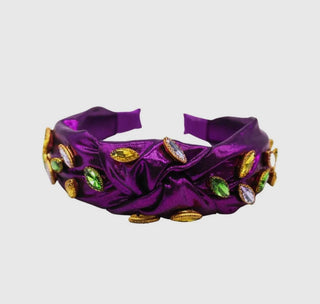 Mardi Gras Jeweled Headband Purple