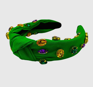 Mardi Gras Jeweled Headband Green