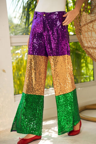 Mardi Gras Sequin Stripe Pants