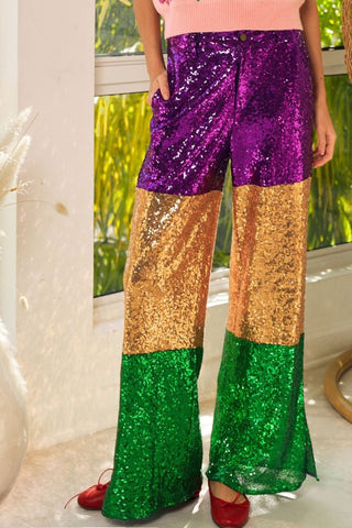 Mardi Gras Sequin Stripe Pants