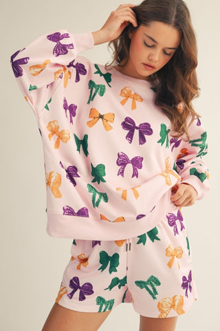 Mardi Gras Bows Short Set