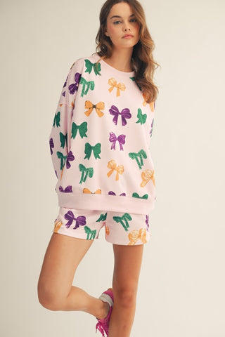 Mardi Gras Bows Short Set