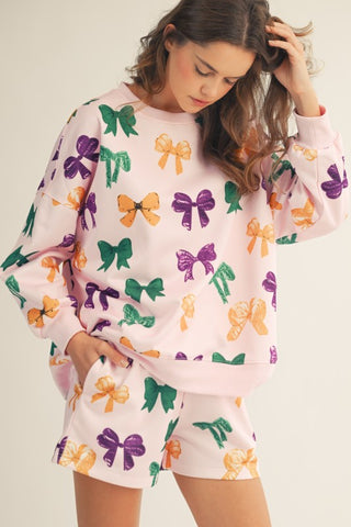 Mardi Gras Bows Short Set