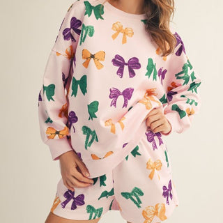 mardi gras set with bows