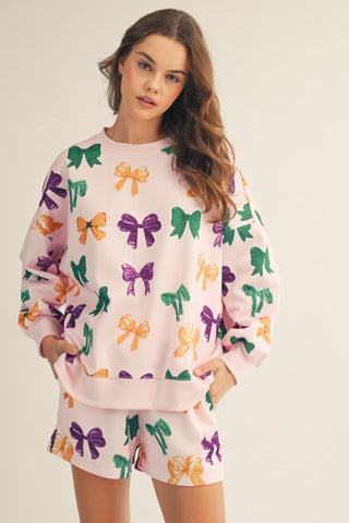 Mardi Gras Bows Short Set