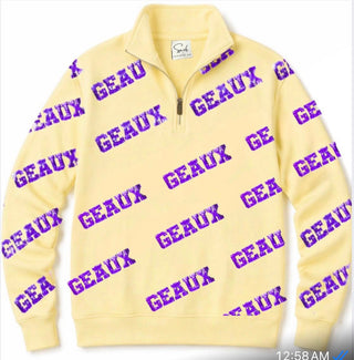 Geaux Sequin Quarter Zip SweatShirt
