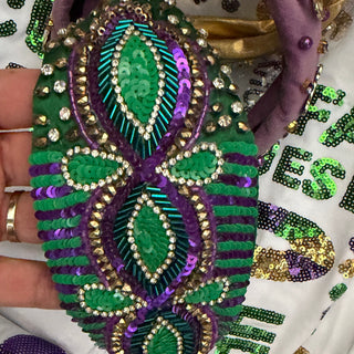 Mardi Gras Mask beaded Headband