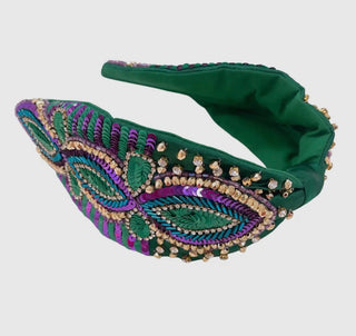 Mardi Gras Mask beaded Headband