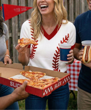 Baseball Sequin Sweater Top