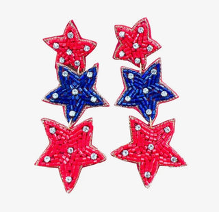 Americana Rhinestone Star Earrings