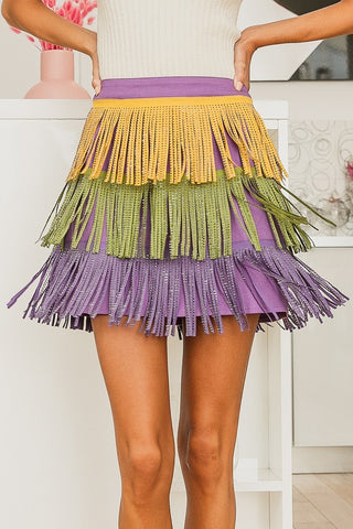 Mardi Gras Fringe Skirt