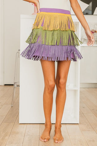 Mardi Gras Fringe Skirt