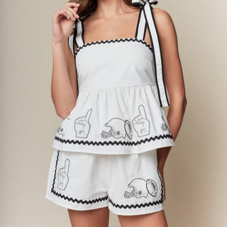 embroidered game day 2 piece set