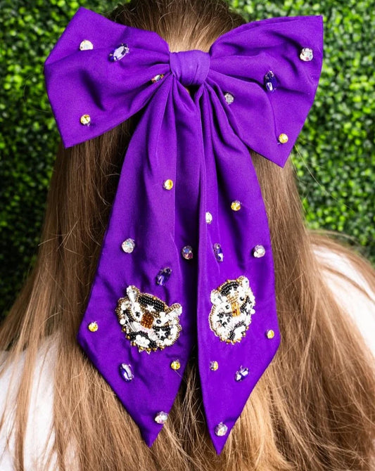 Lsu hair bow barrette