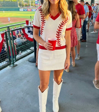 Baseball Sequin Sweater Top