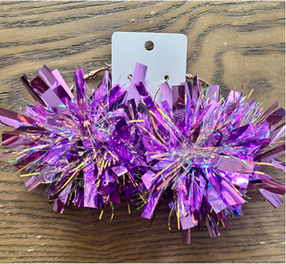 Party Iridescent Pom Pom Earrings