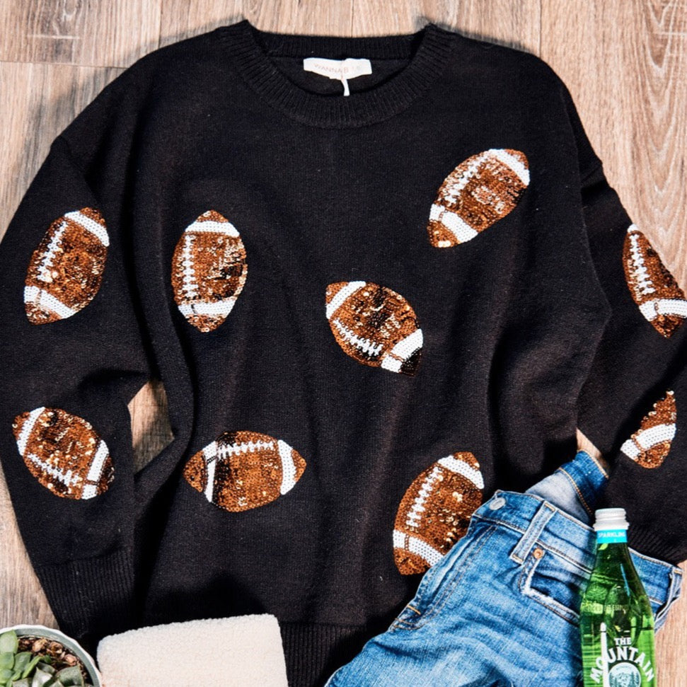 Sequin football sweater