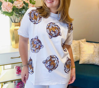 Tiger Sequin Head T-Shirt