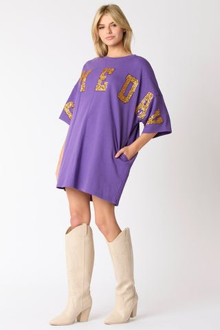 Purple & Gold Game Day Dress
