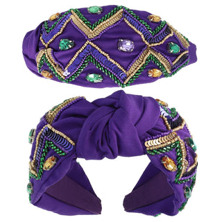 Mardi Gras Queen Chevron Headband