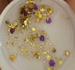 Callin' Baton Rouge Purple Gold Glitter Gel