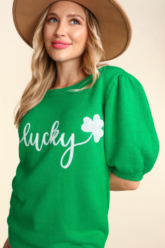 St Patrick’s Day Lucky Sequin Top