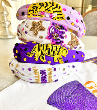 LSU Calling Baton Rouge Beaded Headband 