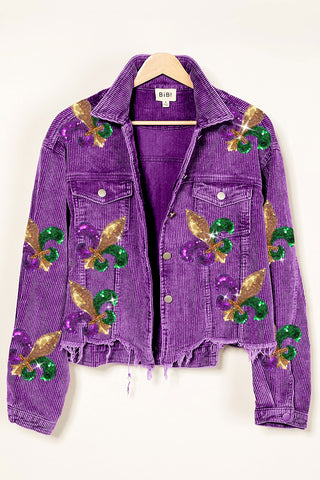 Sequin patch Mardi Gras Jacket 