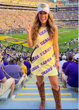 Sequin Geaux yellow Tank Dress
