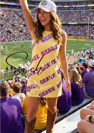 Sequin Geaux yellow Tank Dress