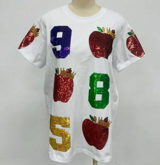 Mardi Gras Apple Krewe Sequin T-Shirt