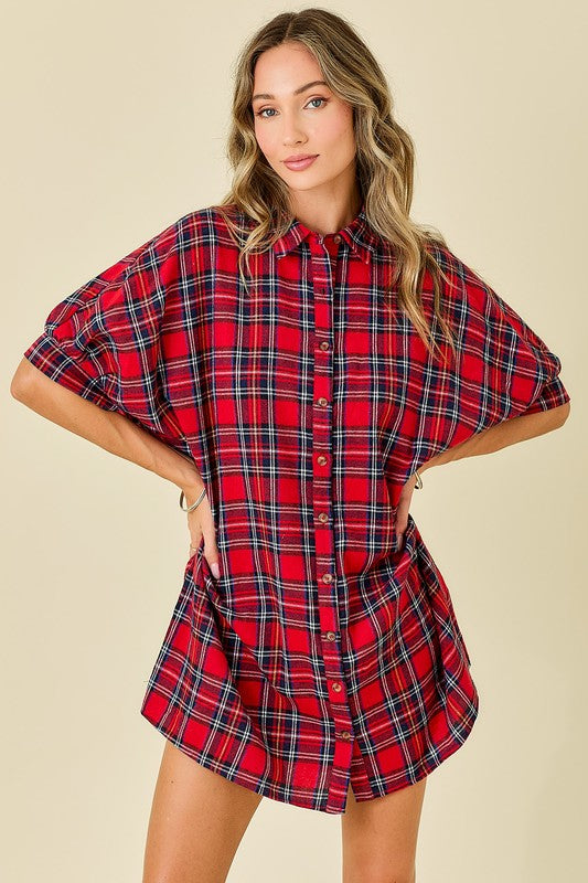 Plaid Shirt Dress