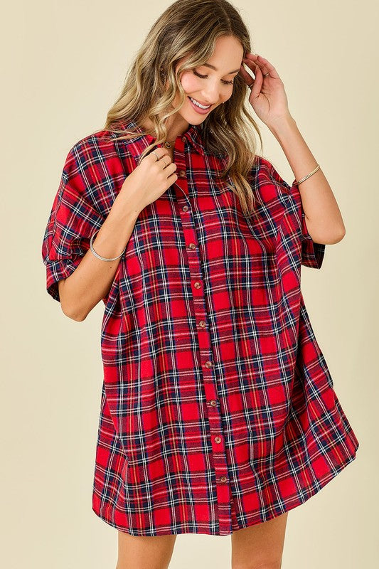 Plaid Shirt Dress