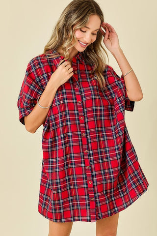 Plaid Shirt Dress 