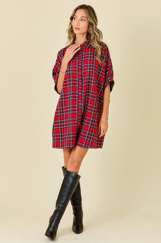 Plaid Shirt Dress