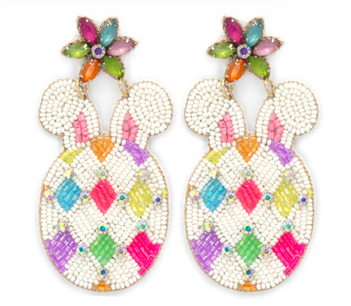 Easter Bunny Beaded Earrings