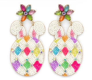 Easter Bunny Beaded Earrings 