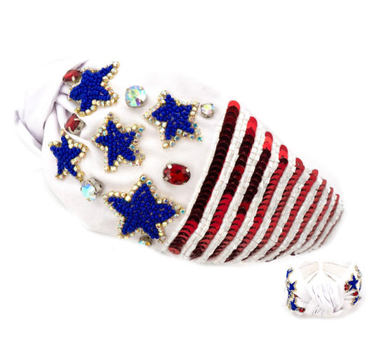 Stars & Stripes Americana Beaded Headband