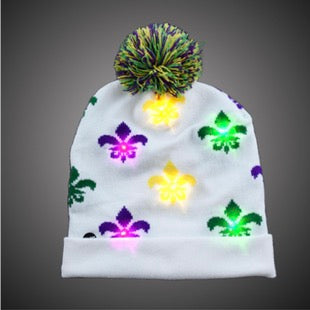 Light up Mardi Gras Beanies Set of 25