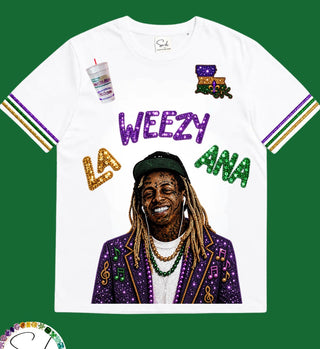 Mardi Gras La Weezy Ana Sequin T-Shirt