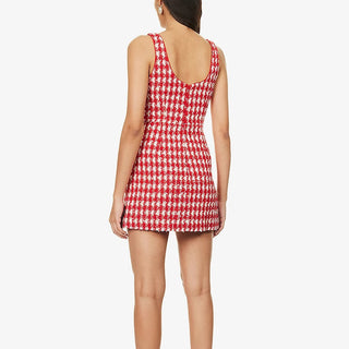 Tweed Red and White Mini Dress -