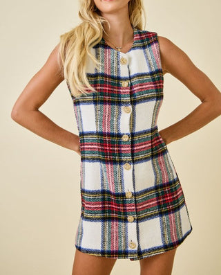 tweed plaid christmas dress
