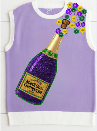 Mardi Gras Champagne Sequin Top