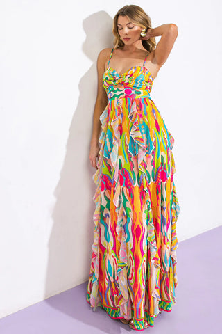 A printed woven maxi dress 