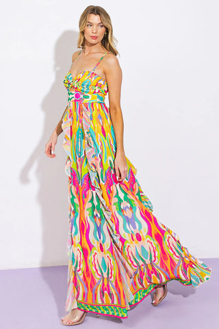 A printed woven maxi dress 