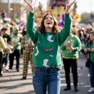 mardi gras sequin sweatshirt