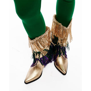 Mardi Gras Fringe Boots