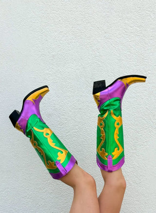 Mardi Gras Cowboy Boots 